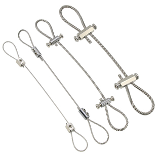 钢丝吊绳挂画器钢丝吊码锁线器可调节304不锈钢丝绳锁扣紧固配件