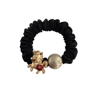 本命年缎面小肠发圈女气质珍珠高弹力马年头绳2026年新年可爱发绳