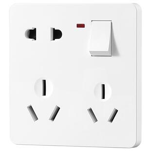 86型多功能插座一开八孔插座暗装带开关家用16A8孔十孔二三三插座