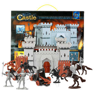 JEU旧义兵人古代小兵人套装 中世纪城堡骑士战争模儿童玩具男礼物