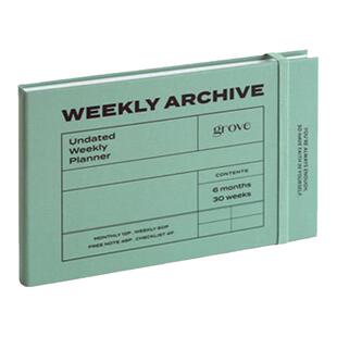 韩国iconic硬面绑带手帐ins风6个月周计划小日程本商小笔记记事本