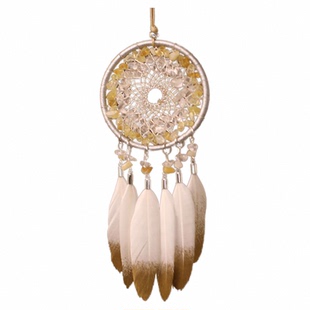 钮泡泡家印第安捕梦网挂饰室内车内汽车挂件羽毛水晶挂件吊饰装饰