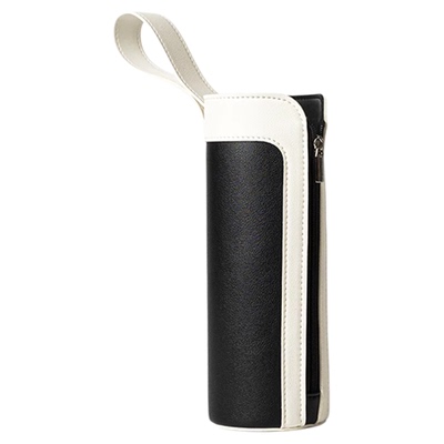 Revomax锐虎经典系列定制高端杯套黑白色PVC革皮质拉链手提荔枝纹