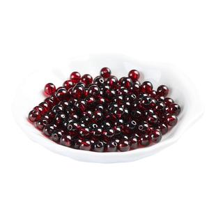 天然收藏酒红石榴石散珠子正品DIY单颗手链女水晶手串项链本命年