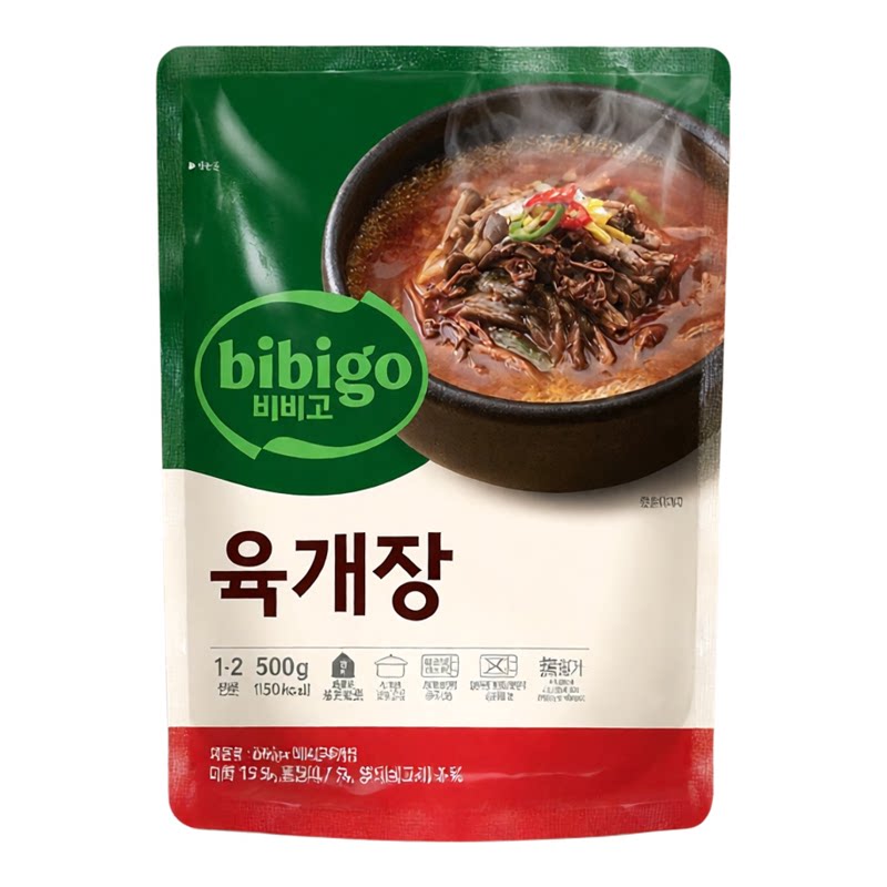 CJBibigo韩国辣牛肉汤包500g加热即食火锅汤包汤底韩式风味进口版