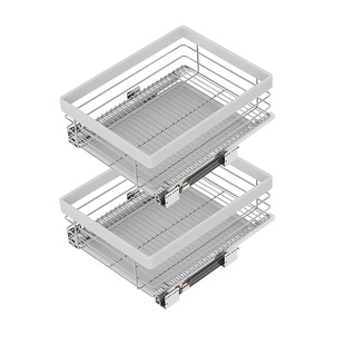 米司库厨房不锈钢窄柜拉篮小尺寸多层抽屉式调味水果蔬菜拉篮52深