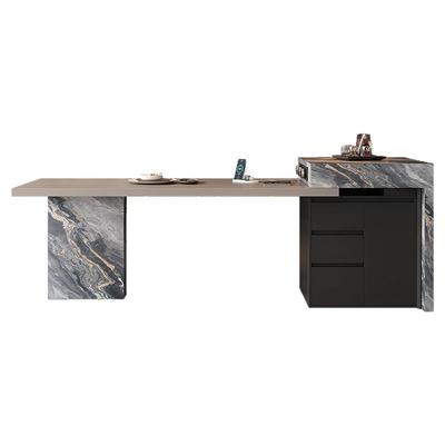 2025新款可伸缩岛台餐桌吧台一体定制岩板家用轻奢多功能中导台