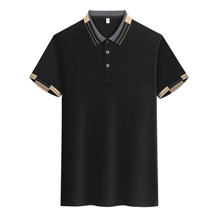 雅鹿男装短袖polo衫男士夏季2025翻领冰感纯色中青年保罗体恤t恤