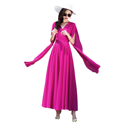 莎点淑女大摆雪纺长款