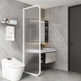 卫生洗手间遮挡板隔断墙分离台玻璃干湿男厕所防水屏风马桶浴室盆