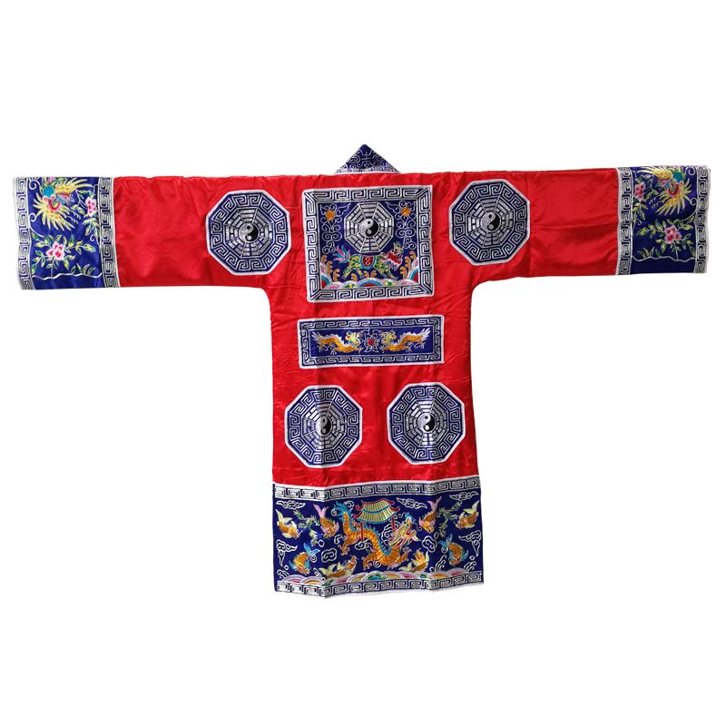 高档款 绸缎布高功法事服装 道袍 道服 金银葱工艺 长袍
