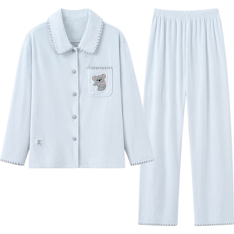 马克公主海岛绒情侣防静电家居服