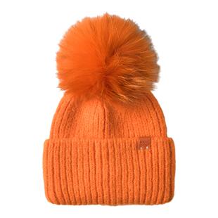 MJUK花少热巴同款狐狸毛球帽子女针织帽冰岛羊毛保暖羊毛毛线帽子