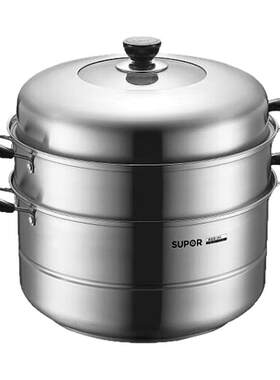 苏泊尔（SUPOR）304不锈钢32cm高拱盖可视三层复底蒸锅SZ32B17