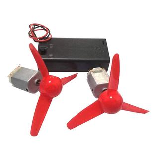 风力玩具船模 风车手工实验diy零件螺旋桨 130马达电机电池盒套装