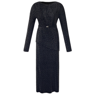 歌莉娅丝绒套装裙秋季出席重要场合穿搭礼服裙高级感修身两件套女