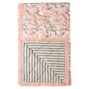 伽罗生活可水洗新疆长绒棉印花透气毯子纯棉空调被夏凉被春秋薄被