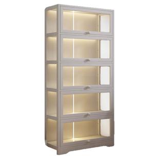 盲盒展示架泡泡玛特手办积木展示柜大容量防尘二次元谷子痛柜带灯