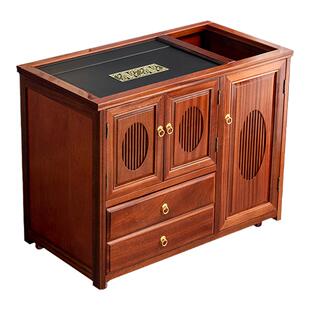 新中式茶边柜花梨木移动茶台实木茶水柜烧水壶一体小茶桌家用客厅