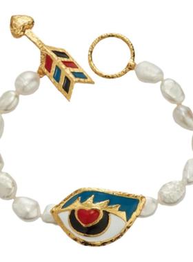 CISSY SHI天然异形珍珠丘比特箭眼睛手镯轻奢小众手链