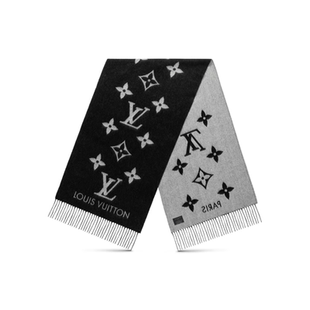 Louis Vuitton/路易威登Reykjavik羊绒男女同款灰黑色绒线围巾