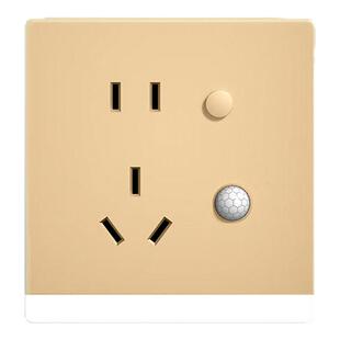 人体感应地脚灯86型开关嵌入式LED小夜灯带5孔插座暗装楼梯过道灯