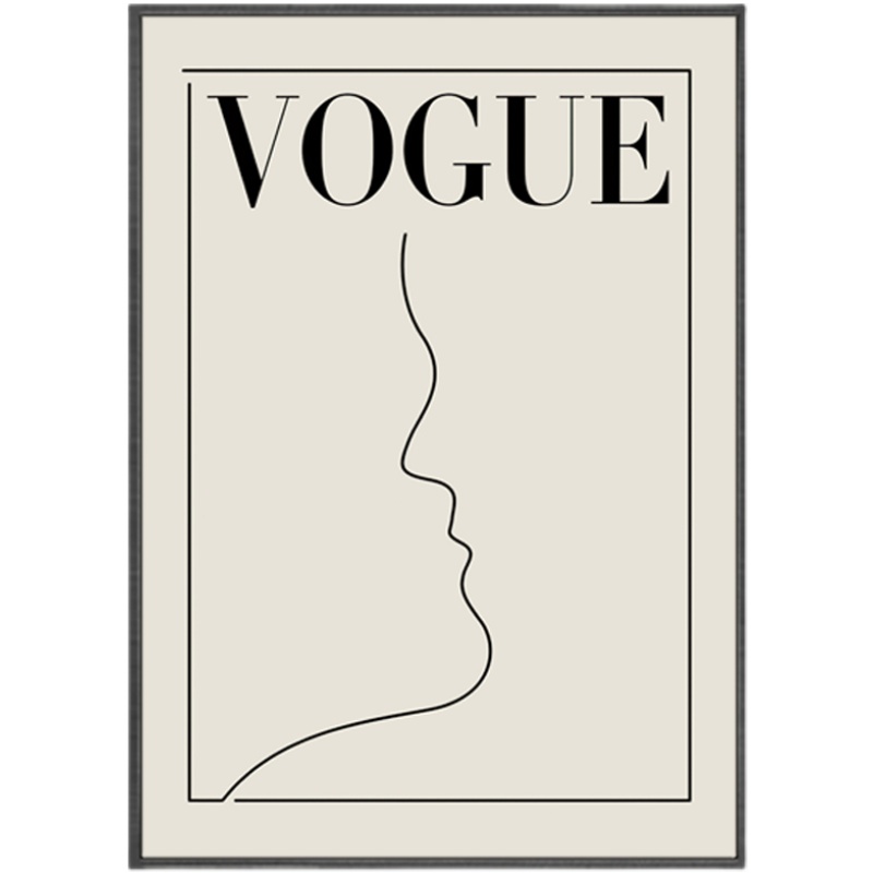 北欧小众挂画卧室背景墙服装店抽象VOGUE海报时尚艺术线条装饰画