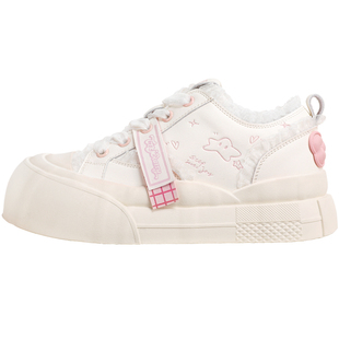 TTKJ厚底板鞋女2026新款白色增高丑萌大头鞋子休闲运动百搭小白鞋