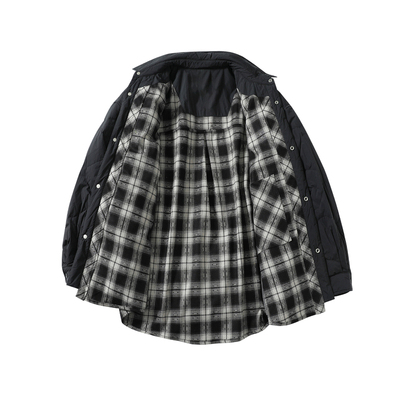 假两件羽绒服男女轻薄翻领菱形