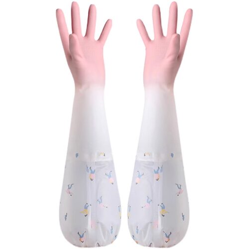 洗碗手套女防水橡胶加绒冬季厨房耐用型刷洗衣衣服皮家用加厚家务