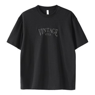 LUUD 男夏云柔皮冰感圆领短袖时尚潮牌字母刺绣莫代尔混纺T恤上衣