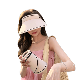 帽子女防紫外线防晒帽2025新款空顶帽女款太阳帽百搭遮阳帽大帽檐