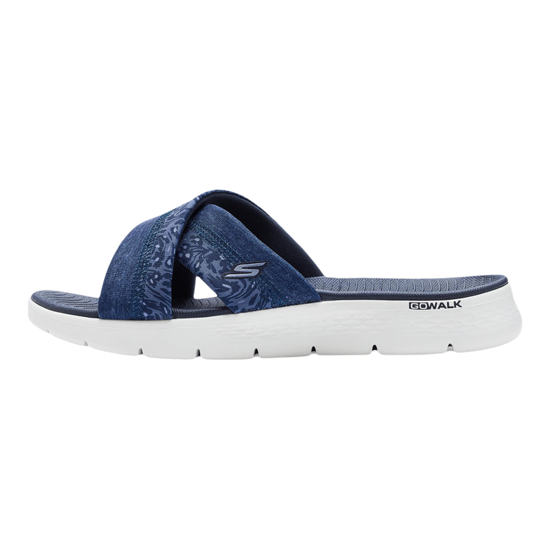 Skechers/斯凯奇女鞋拖鞋一字拖缓震印花绑带平底耐磨夏季沙滩鞋