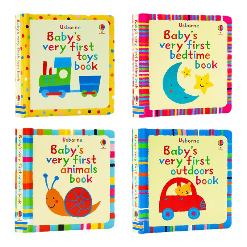 Usborne Baby's Very First小宝贝的首本单字书动物玩具户外晚安系列纸板书4册 英文原版绘本幼儿英语早教启蒙精装绘本撕不烂0-3岁