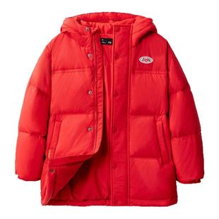 李宁儿童羽绒服男童2026冬季新年大童中国红色本命年青少年童装女