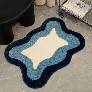 现代简约风植绒地垫卧室加厚柔软隔凉地垫耐磨耐脏防滑地垫可