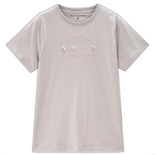 佐丹奴T恤女装纯棉针织花园漫游主题印花圆领短袖T恤 13394201