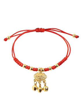 红绳长命锁手链脚链儿童宝宝