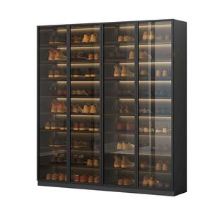 玻璃门鞋柜家用门口轻奢多层大容量收纳储物柜现代简约入户玄关柜