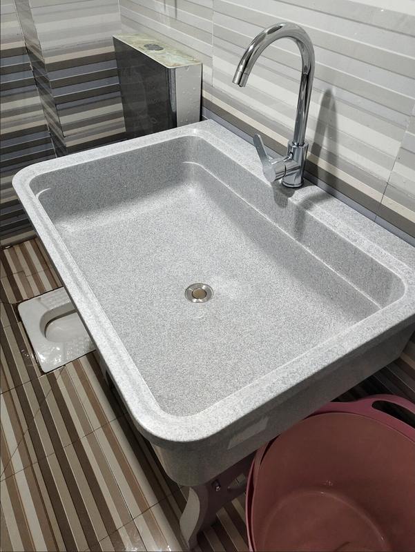 石英石洗衣池带搓板室内外家用阳台庭院大理石洗衣槽一体水槽台盆