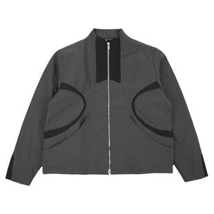 JLAL PASVE JACKET 混纺面料拼接立领夹克 拉链外套