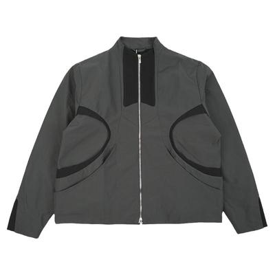 JLAL混纺面料拼接立领夹克