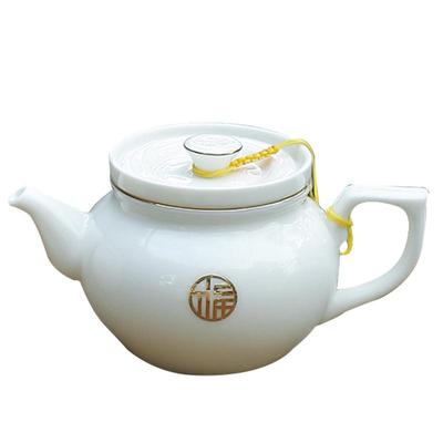 连山阁白瓷带陶瓷过滤茶壶