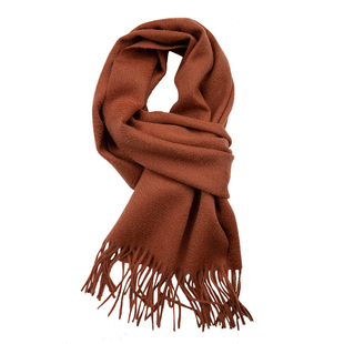 盈妹鼎臻奢品丨100%羊绒纯色双面围巾礼盒装冬季女围脖焦糖色新款