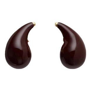 新水滴耳环小众设计感 高级慢工出细活高品质厚镀金925银针耳饰女