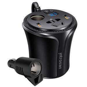 英才星车载逆变器12V转220V多功能电源转换器数显点烟器快充电器