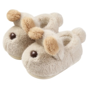 巴拉巴拉儿童秋冬棉拖鞋居家鞋女童毛绒鞋子保暖小熊造型包跟棉鞋