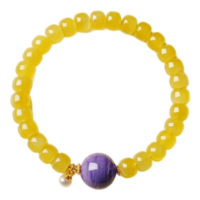 宫里上新天然鸡油黄蜜蜡手链