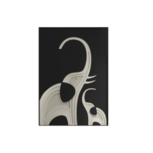 简约现代客厅装饰画黑白大象电视墙壁画高级感新款沙发背景墙挂画