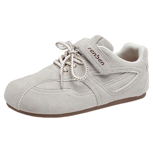 人本德训鞋女款2026春秋季新款内增高复古软底运动魔术贴学生板鞋